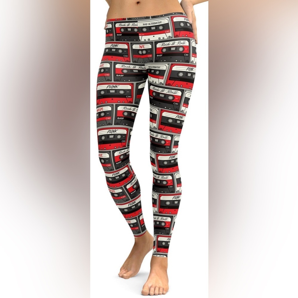 GearBunch Retro Cassette Tapes Leggings Small